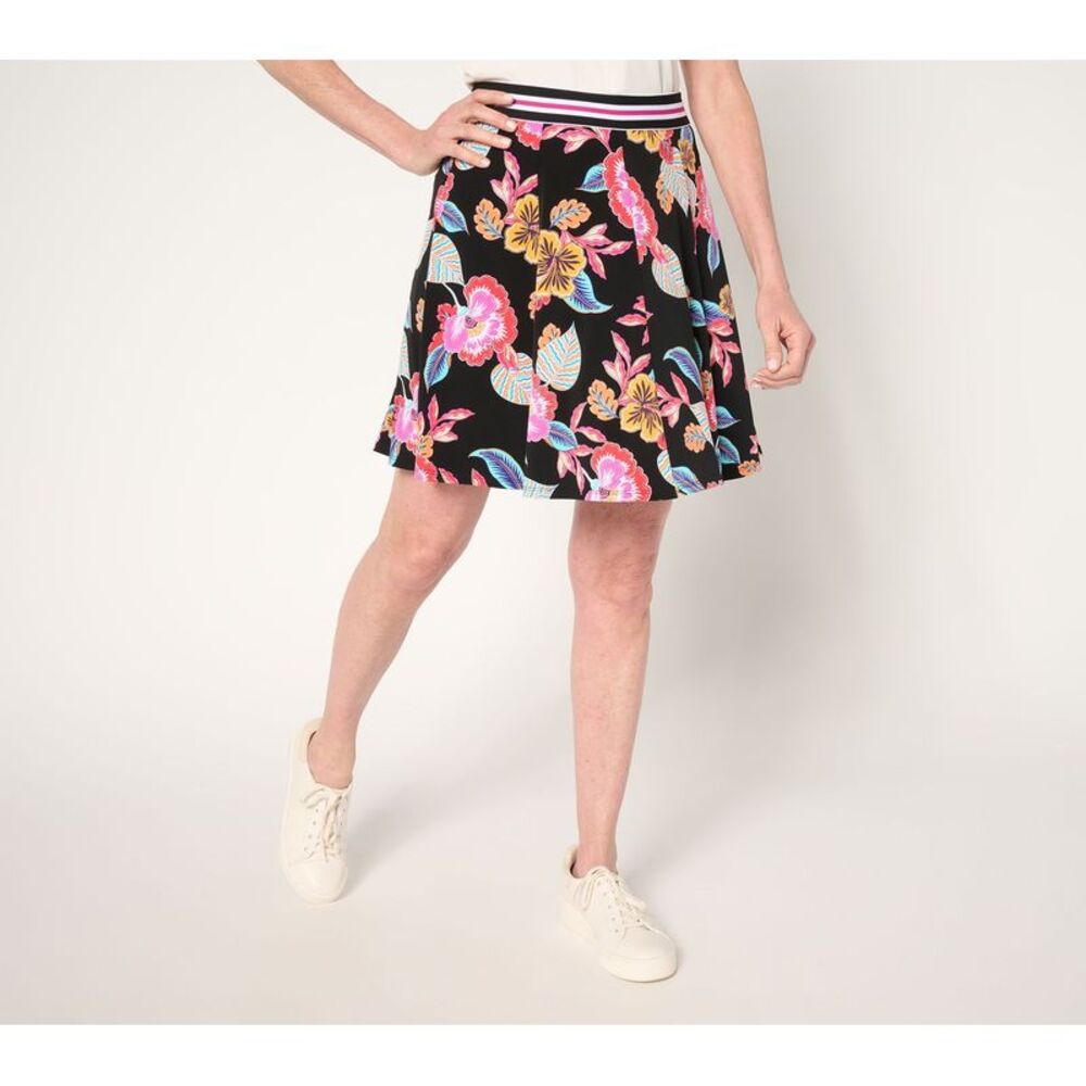 Susan Graver Women's Petite Skirt PL Courtside Social Multi-colored A690996
